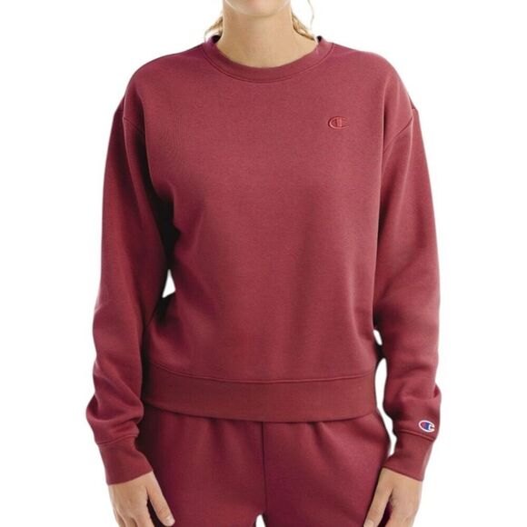 Champion Women's Fleece Sweatshirt Redwood Red Size L - Picture 1 of 7